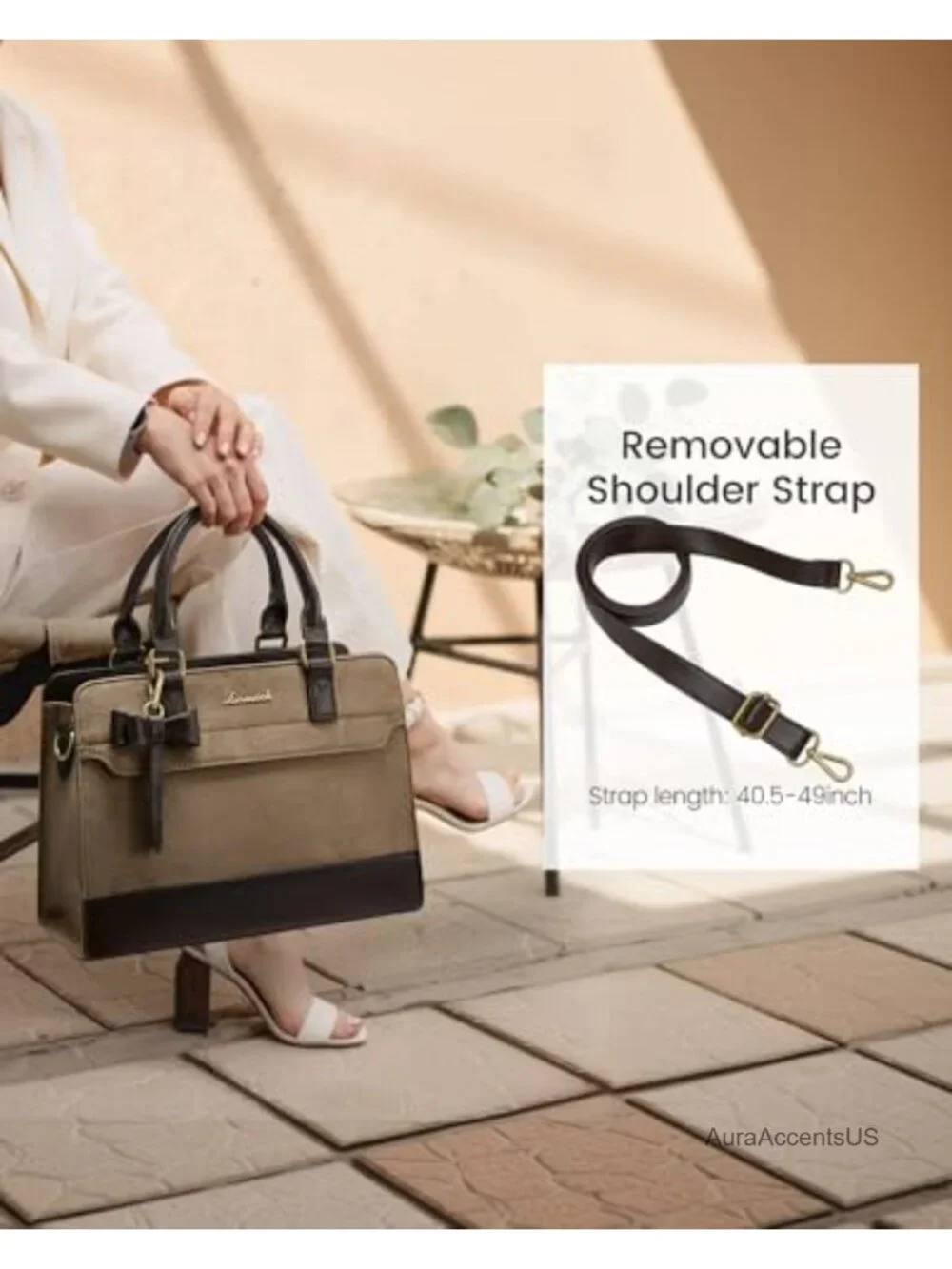 Faux Suede Satchel Handbag with Zipper | Women's Leather Tote Purse